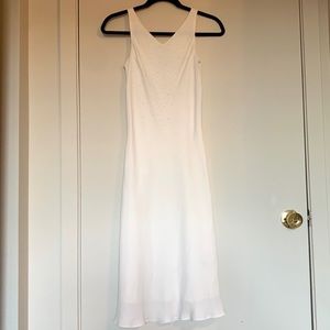 Vintage 90’s Cream A-line Dress with Pearl Accents
